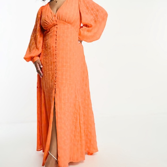 NWT orange flowy ASOS maxi dress - Picture 12 of 13